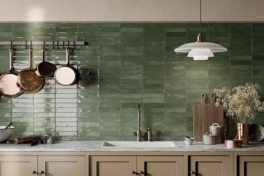green subway tiles